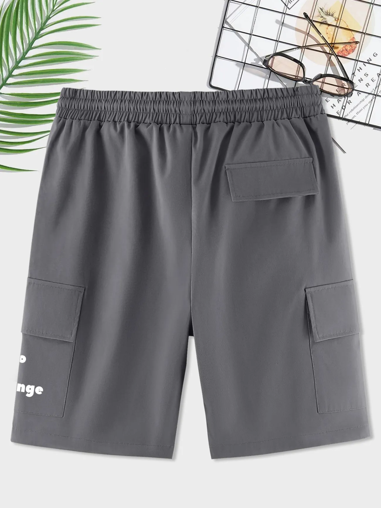 Men's Casual Printed Cargo Shorts, Multi Pocket Stretch Cargo